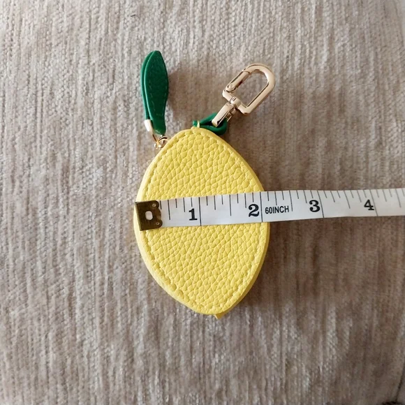NEW Bag Charm Coin Purse Keychain Lemon - Picture 4 of 4